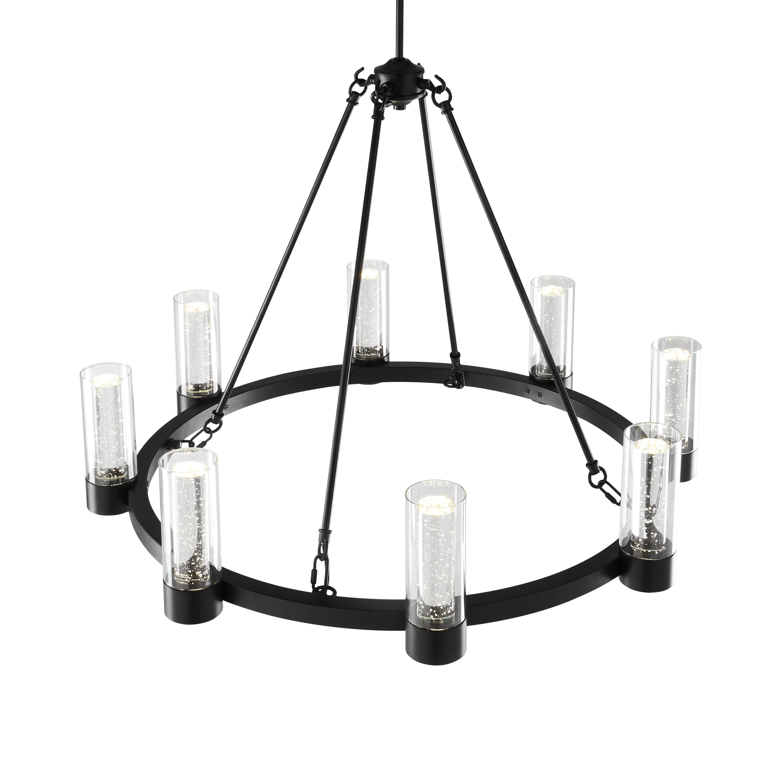Victory 8 Light Chandelier Matte Black