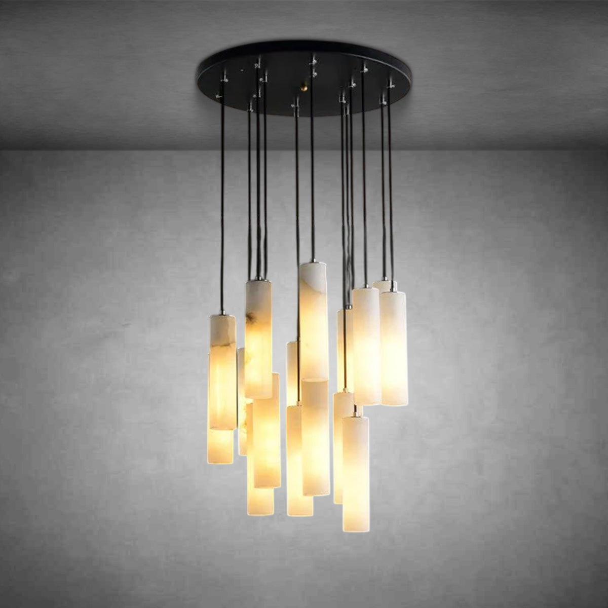 Violet Alabaster Modern Art Linear Chandeliers Fixture