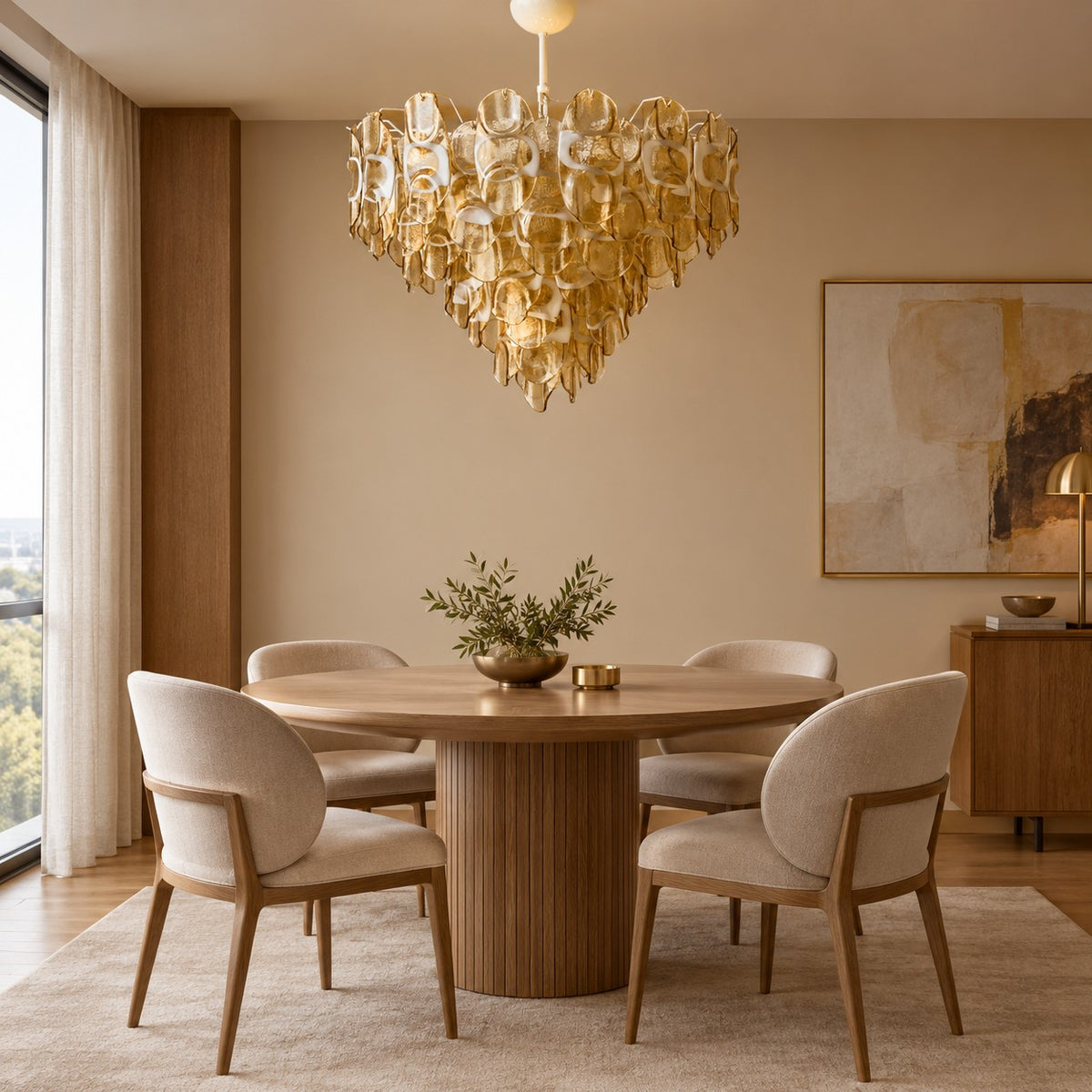Vivara Glass Chandelier 39.4"