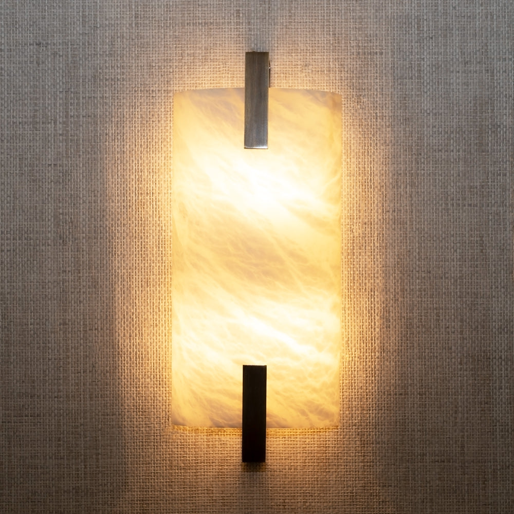 Garrett Alabaster Selene Luxury Wall Sconce with Brass Finish