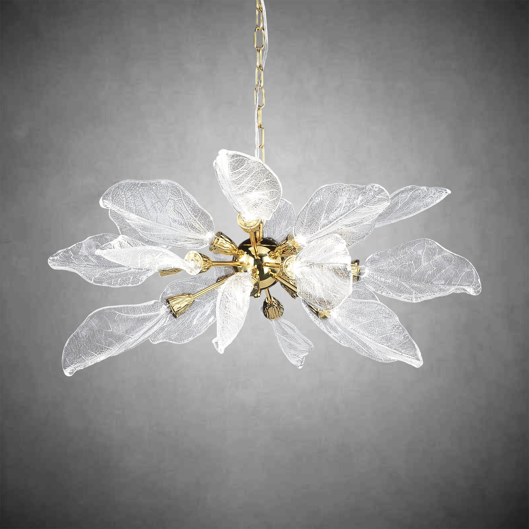 Modern Crystal Leaf Chandelier
