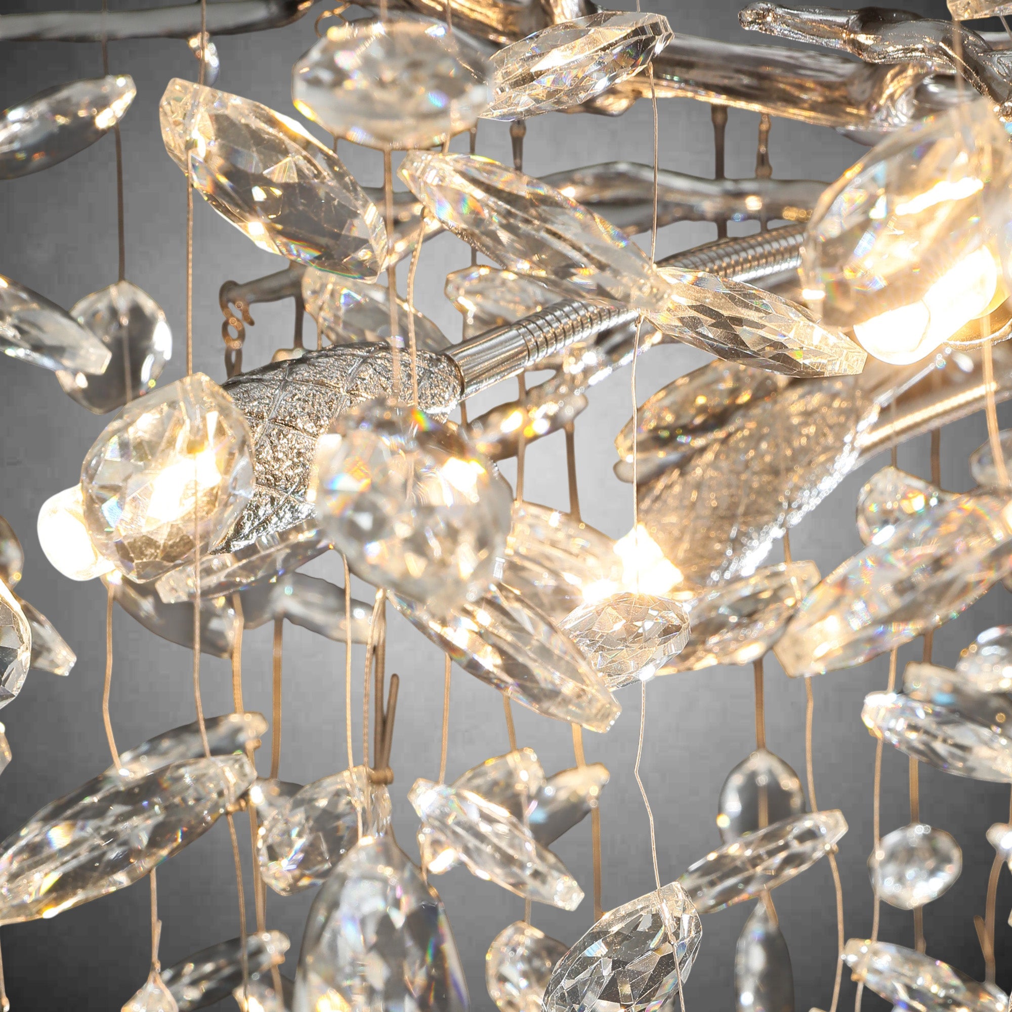 Modern Gold Tree Branch Crystal Chandelier