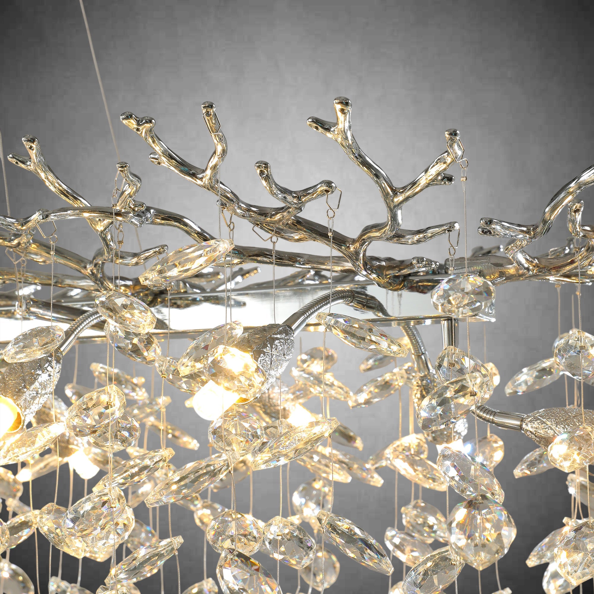 Modern Gold Tree Branch Crystal Chandelier