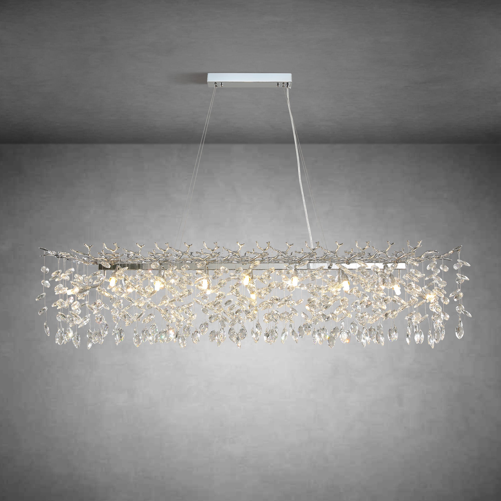 Modern Gold Tree Branch Crystal Chandelier