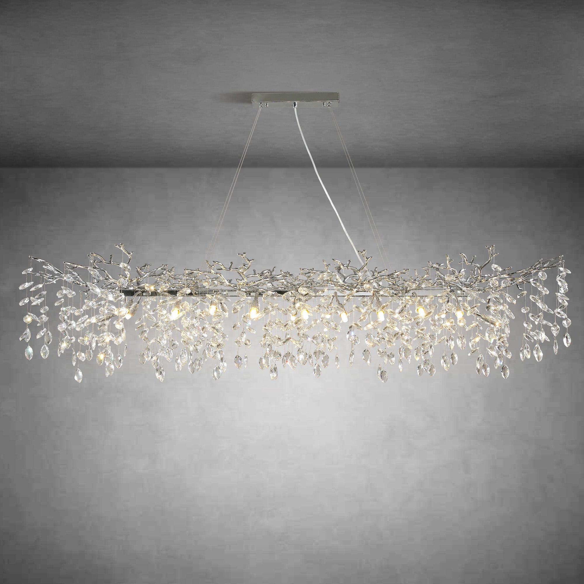 Modern Gold Tree Branch Crystal Chandelier