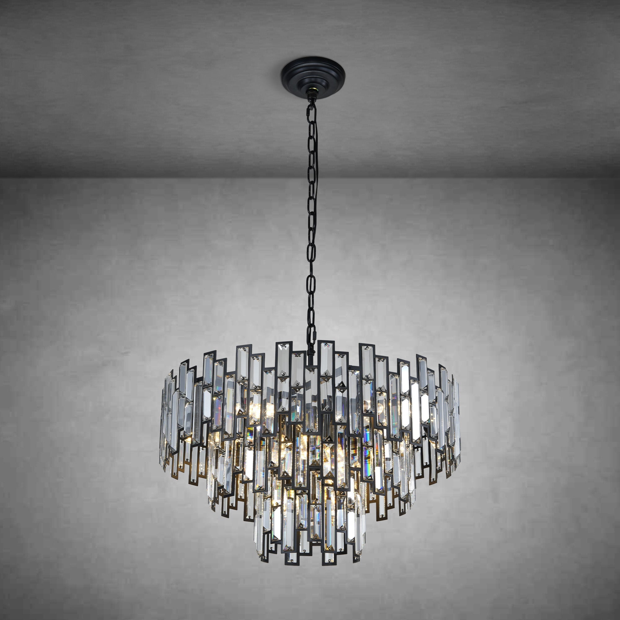 Modern Round K9 Crystal Chandelier