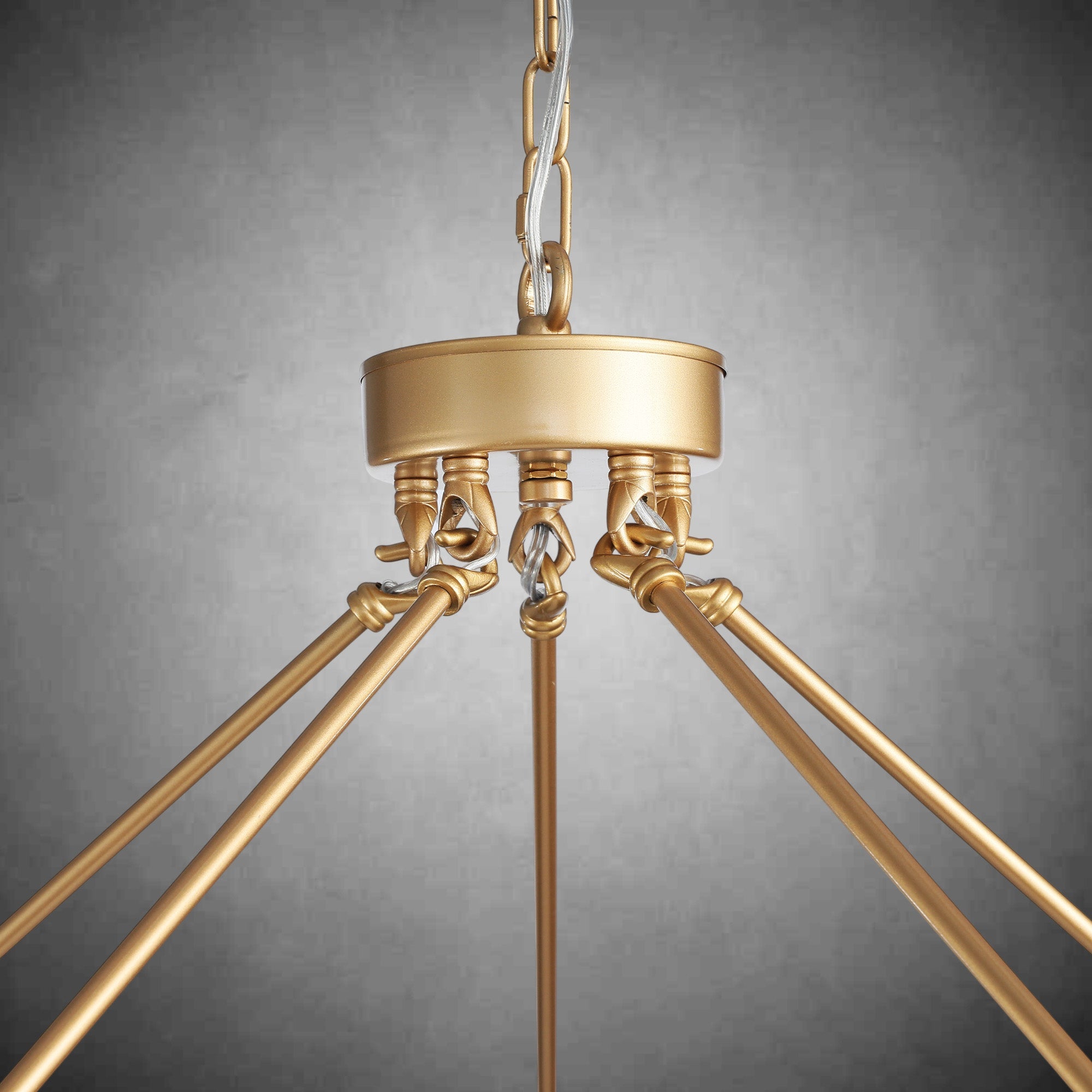 Wagon Wheel Chandelier with Glass Shades