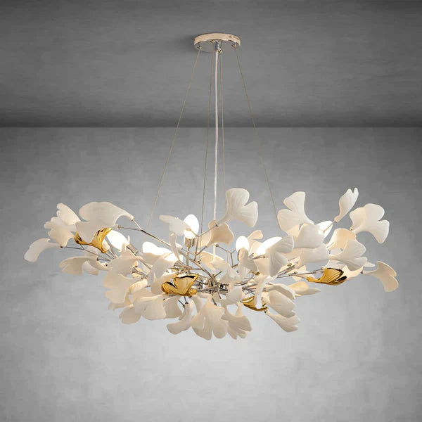 Ceramic Ginkgo Leaf Chandelier