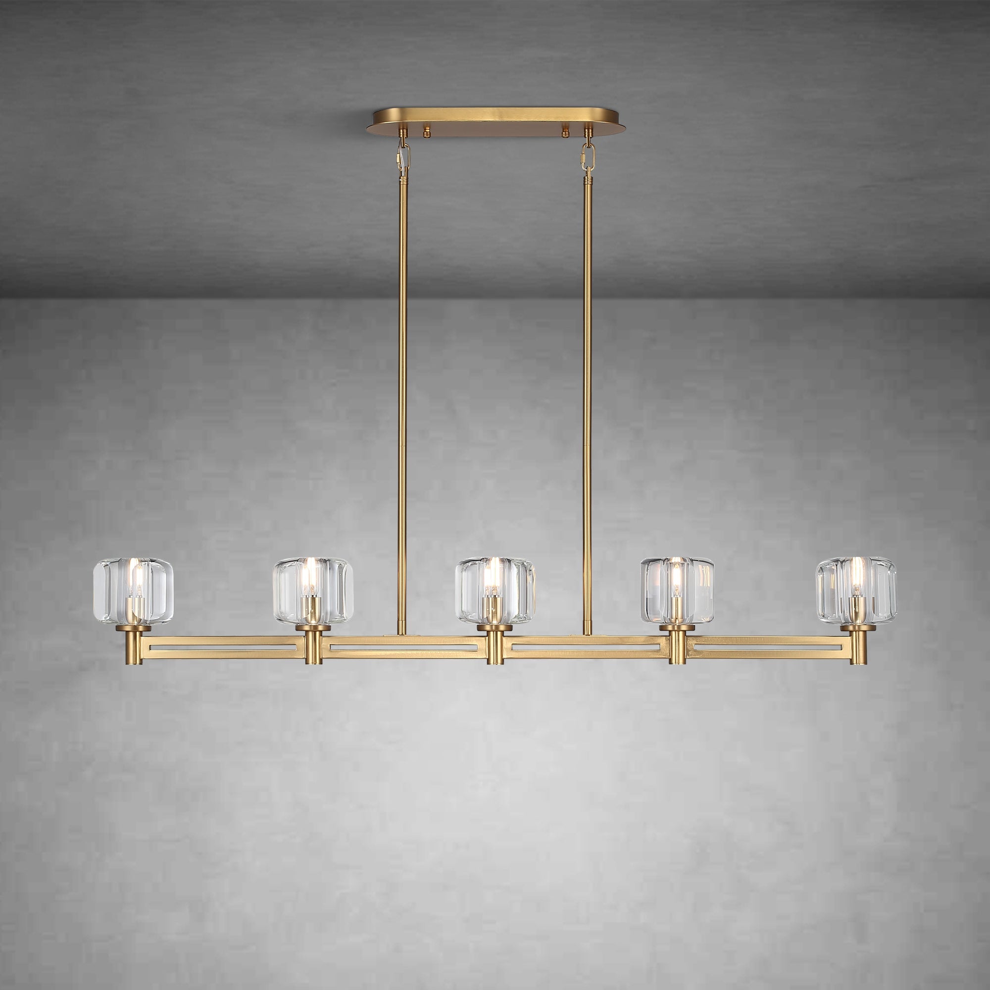 Plsintly Modern Crystal Chandelier, 54"