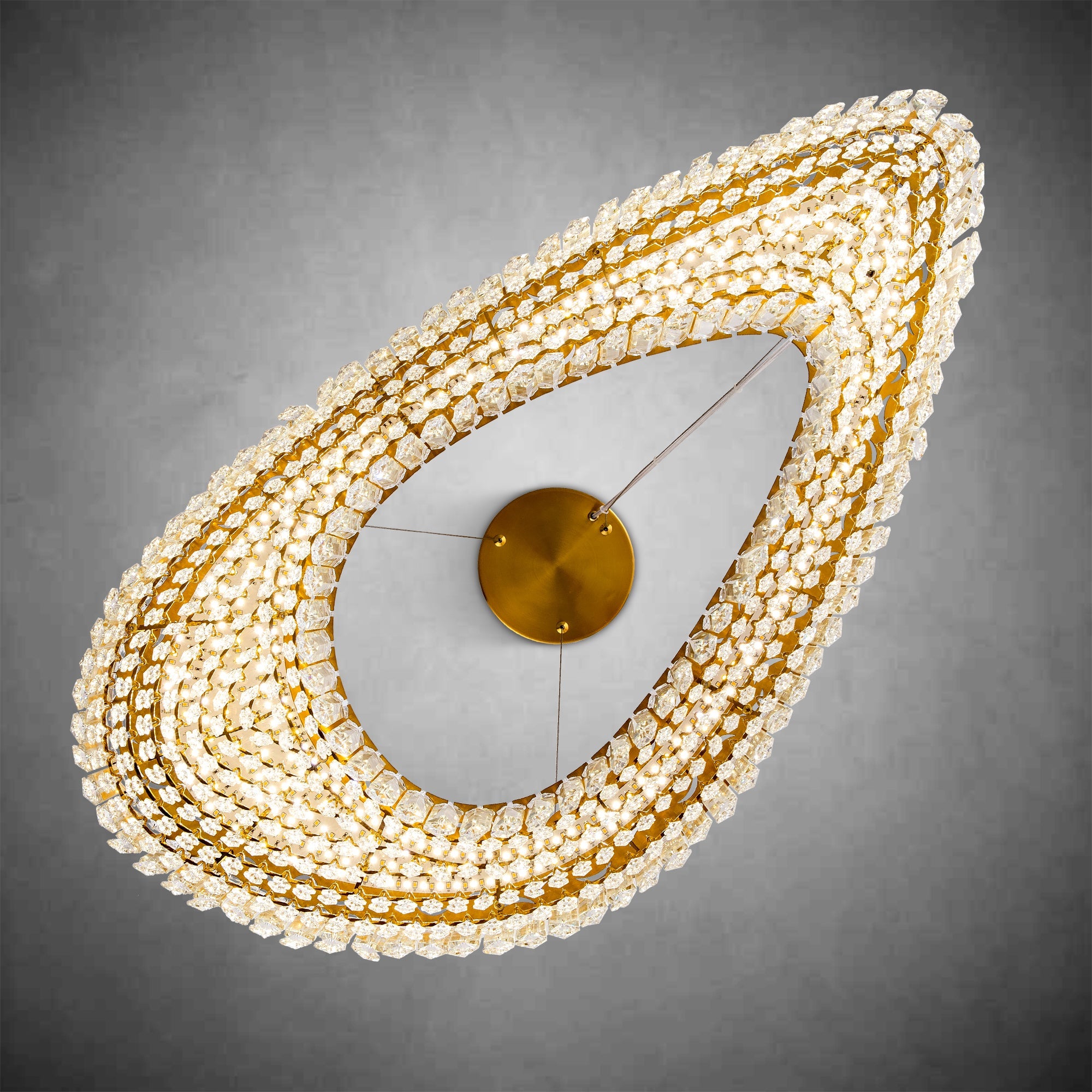 Modern Crystal Chandelier - Gold Round Chandeliers for Dining Room