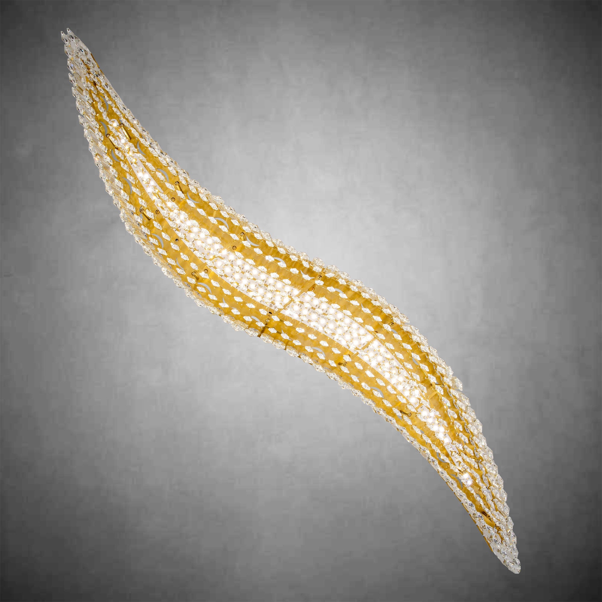 Modern Crystal Chandelier, Gold Rectangle Chandeliers for Dining Room