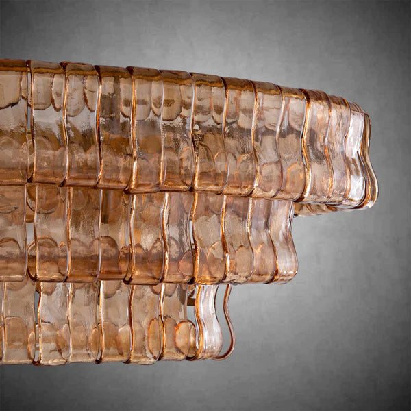 Ghiaccio Art Glass Oval Chandelier