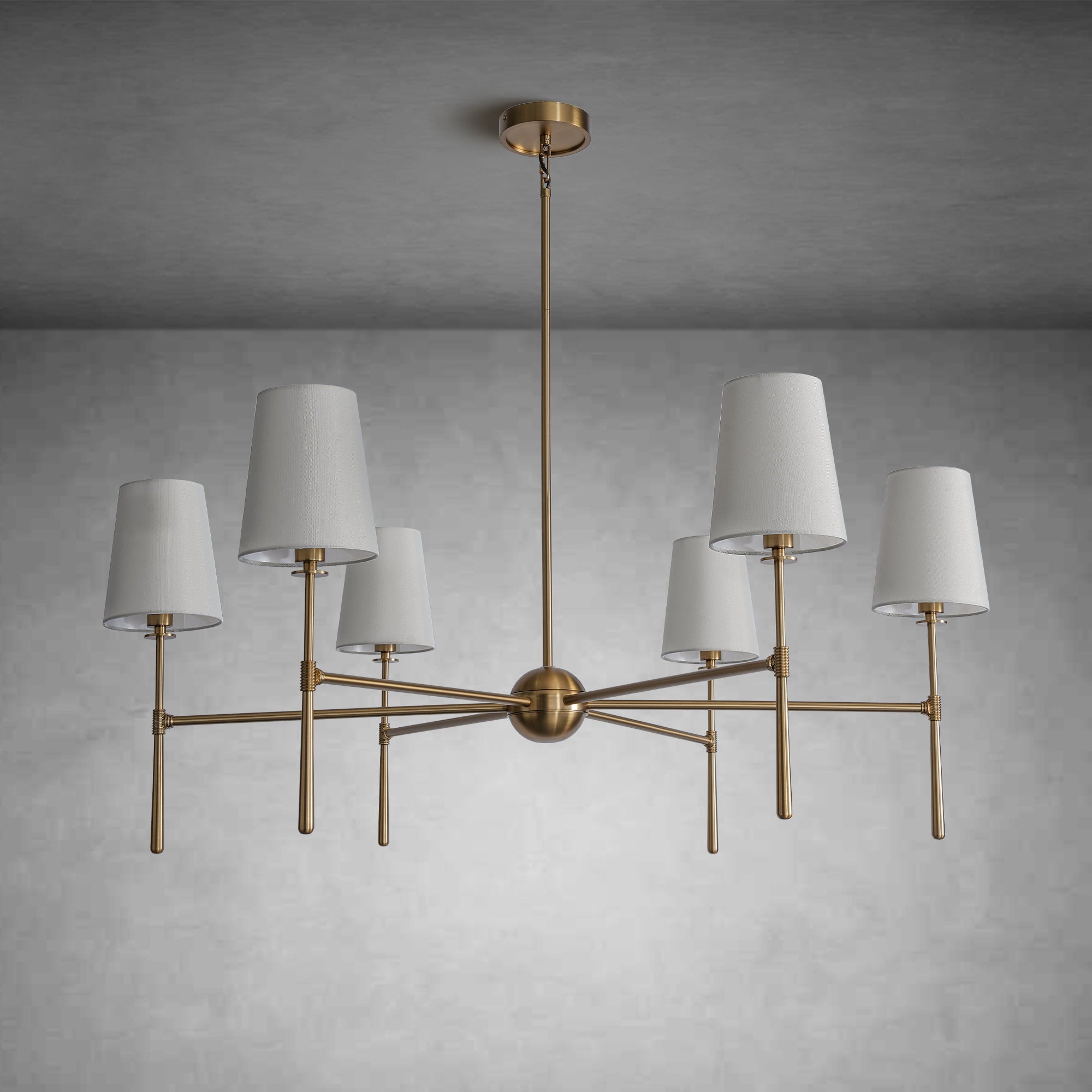 42" Brass Farmhouse Chandelier