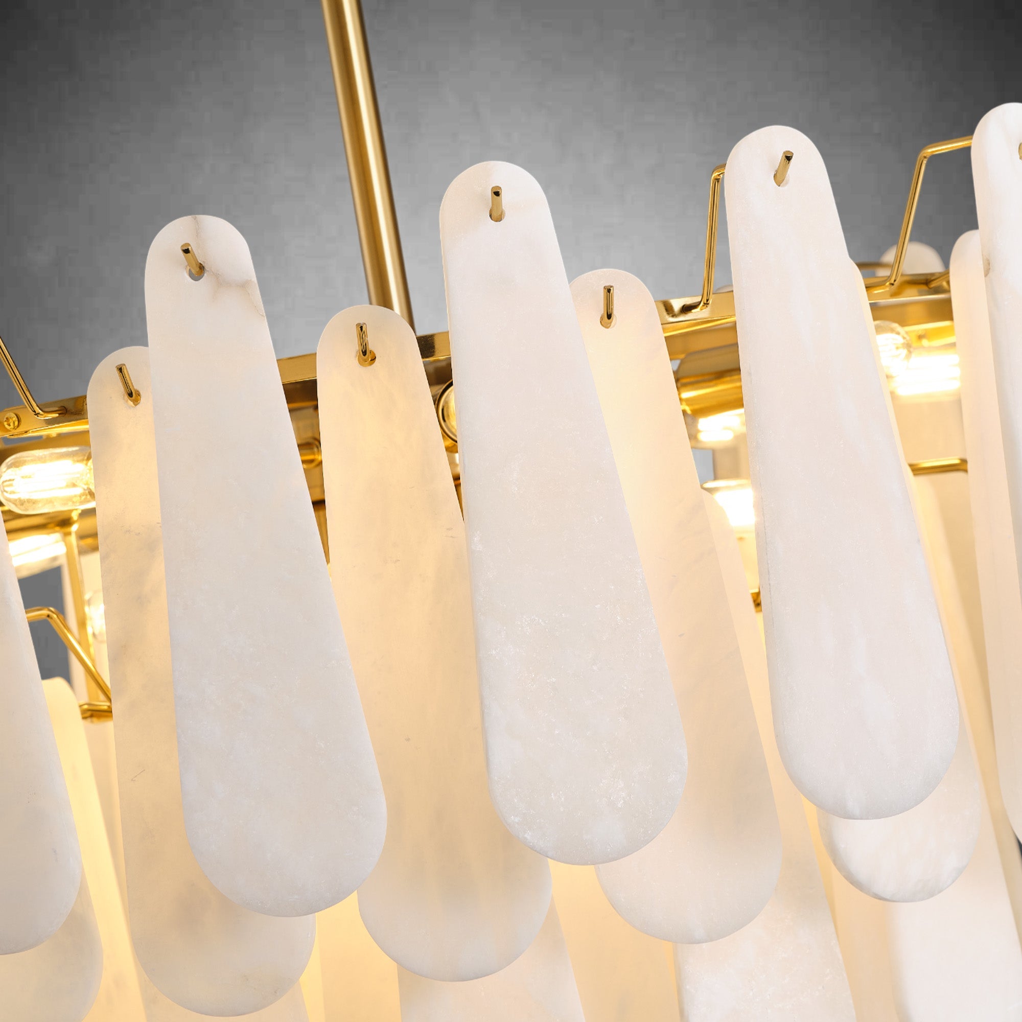 Modern Alabaster Brass Round Pendant light