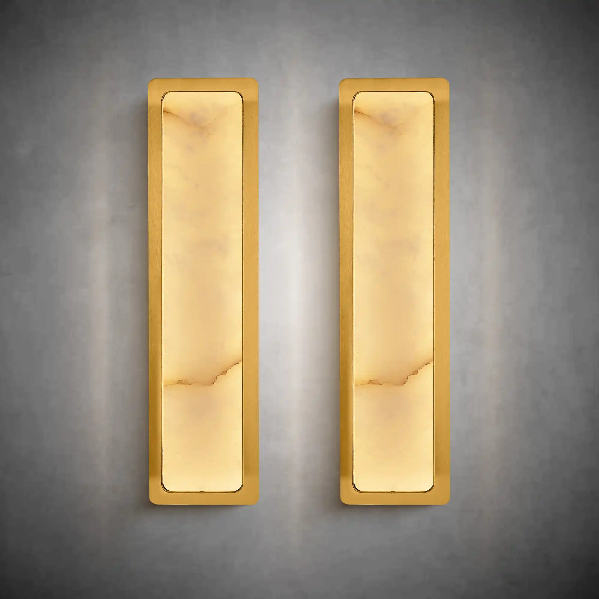 19.7" Alabaster Rectangular Wall Sconces Natural Wall Sconce Set of Two