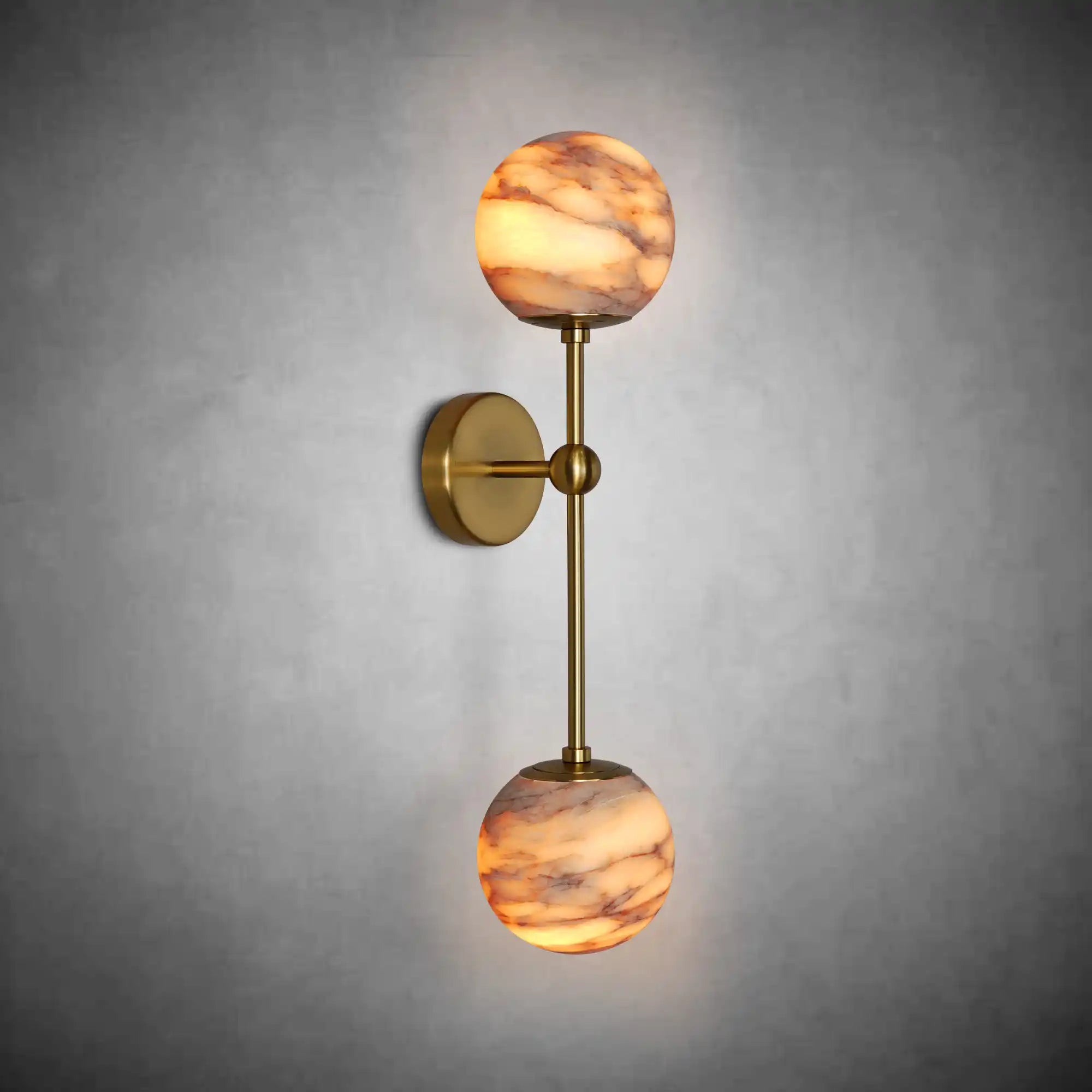 Modern Spanish Marble Globe Wall Light, Indoor Wall Lights Bedside Mirror for Living Room Bedroom Bathroom Hallway Stairs