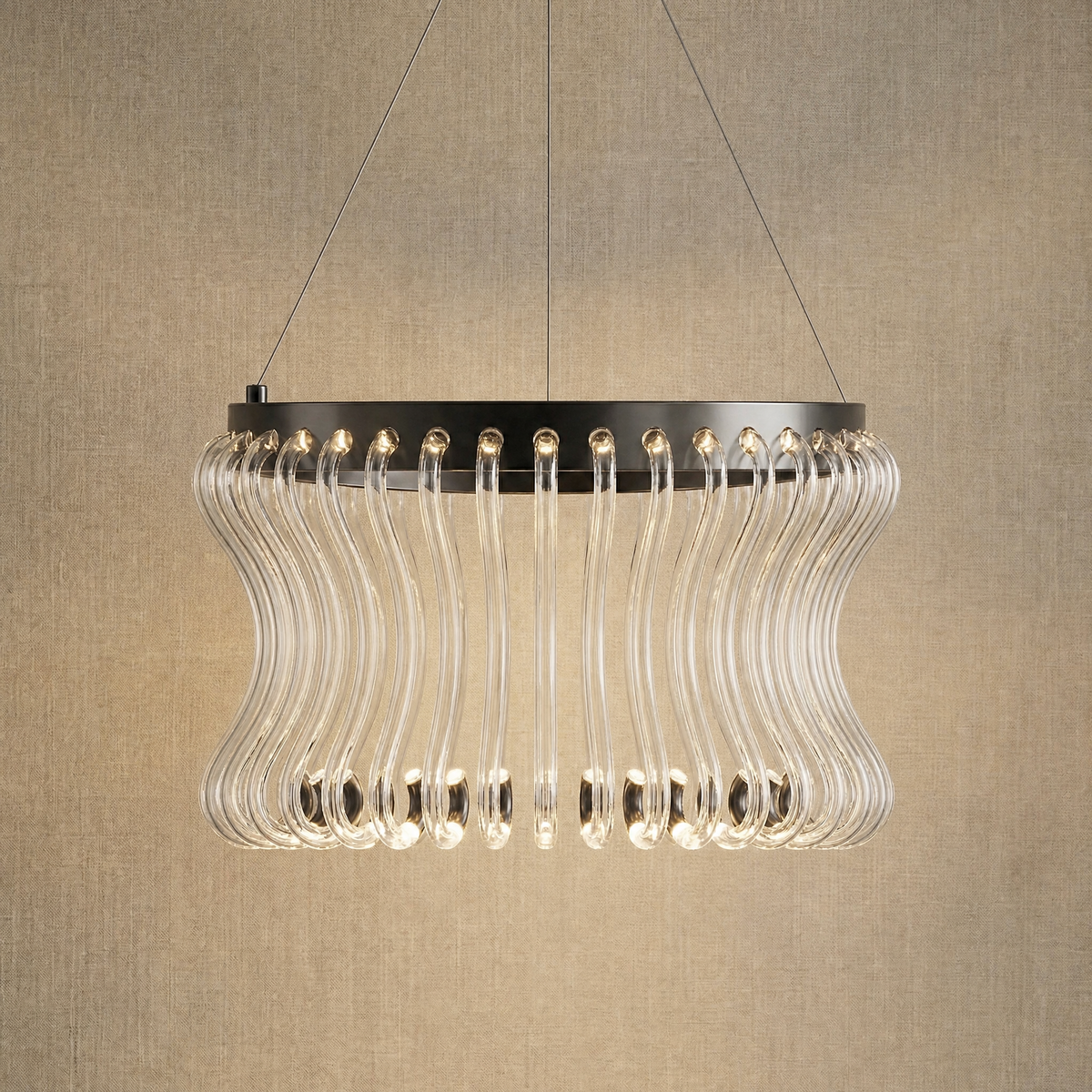 Yiosi Lennox Round Glass Chandelier 21.6" D