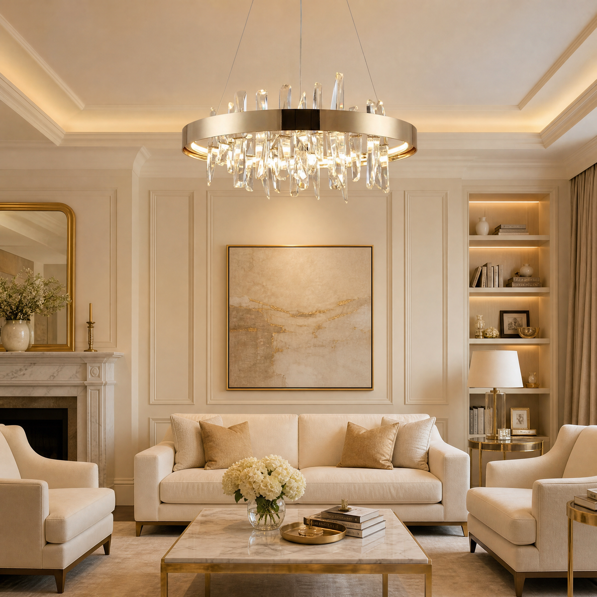 Yiosi Nora Round Crystal Pendant Light