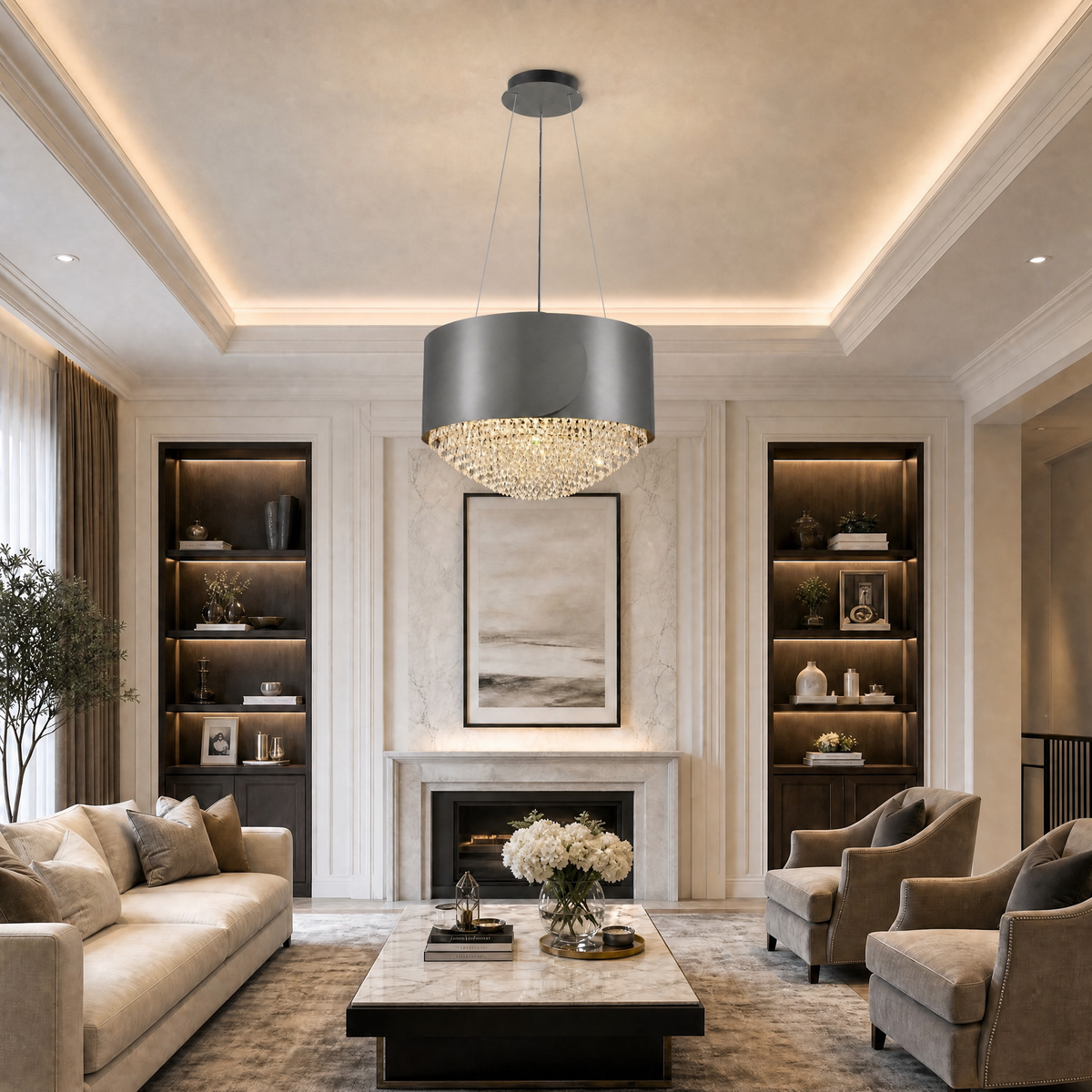 Yiosi Series Crystal Pendant Light 28"