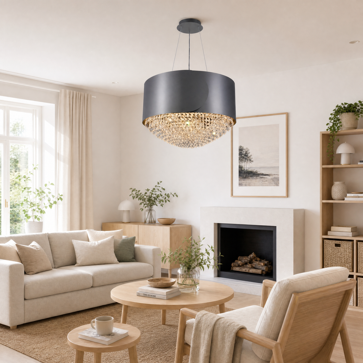 Yiosi Series Crystal Pendant Light 28"