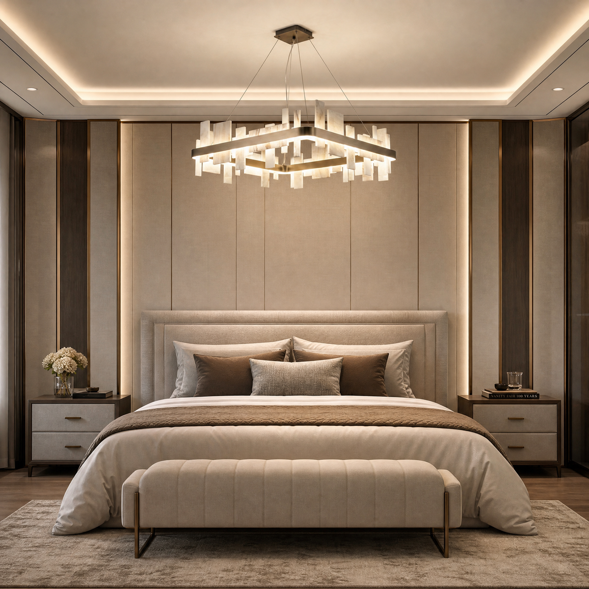 Yiosi Series Natural Stone Chandelier 31"