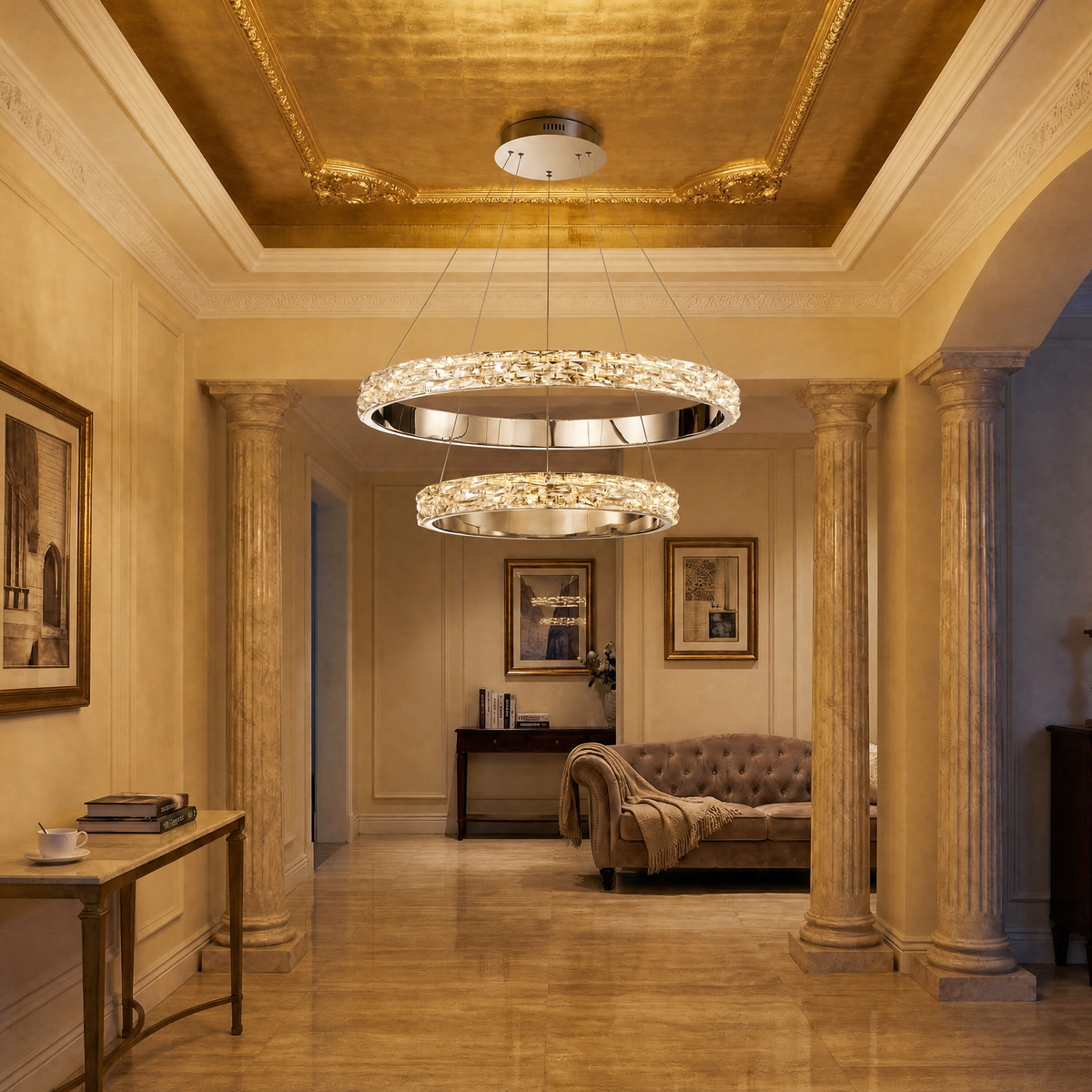 Yiosi Series Nested Crystal Chandelier Style D