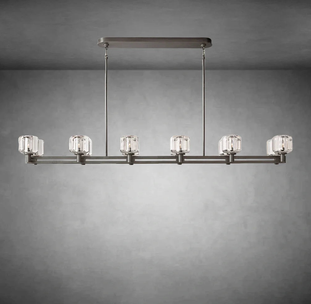 Maelis Double Linear Chandelier 72" for Living Room, Bedroom, Dining Table