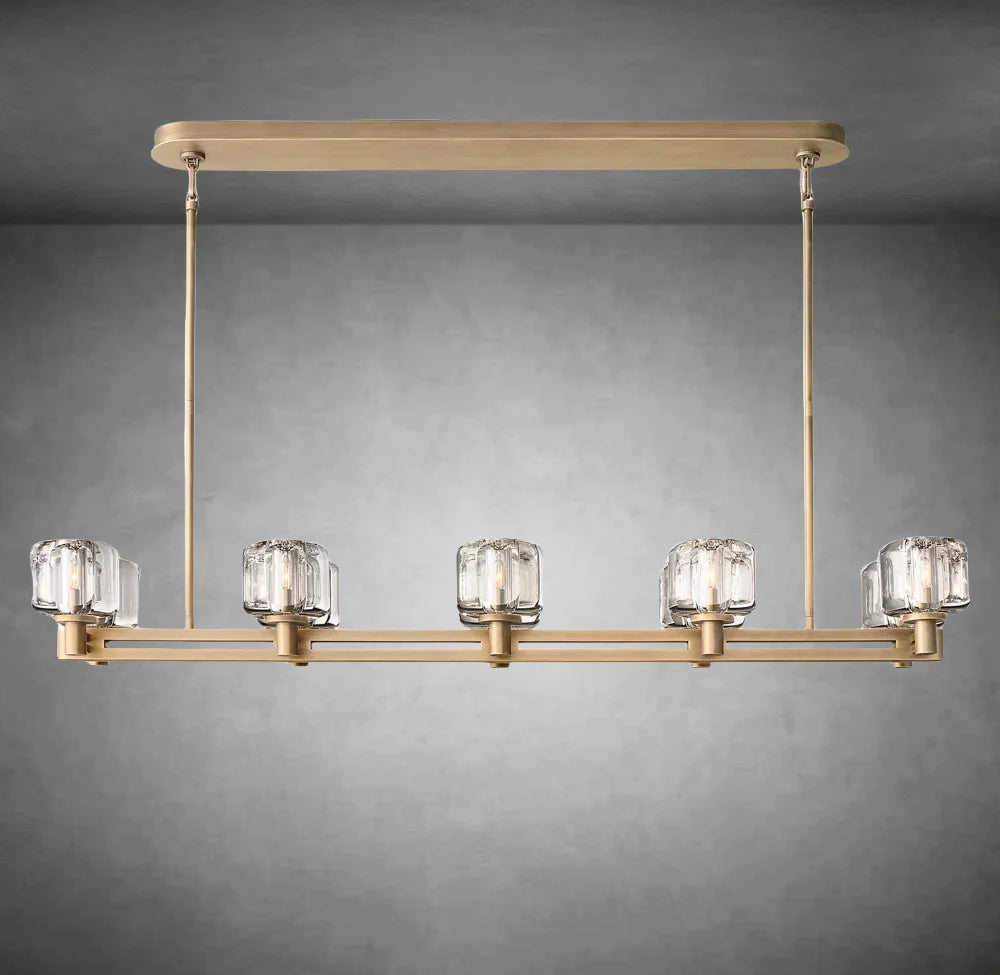 Maelis Double Linear Chandelier 54" for Living Room, Bedroom, Dining Table
