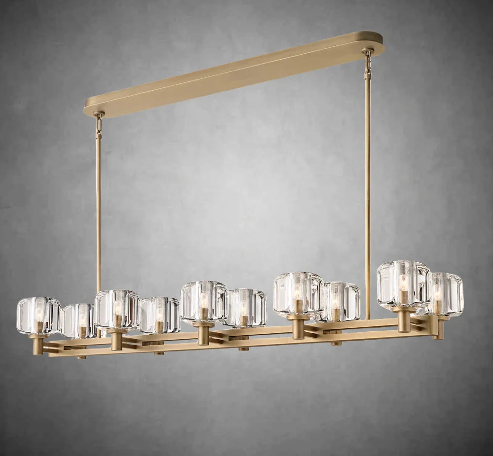 Maelis Double Linear Chandelier 54" for Living Room, Bedroom, Dining Table