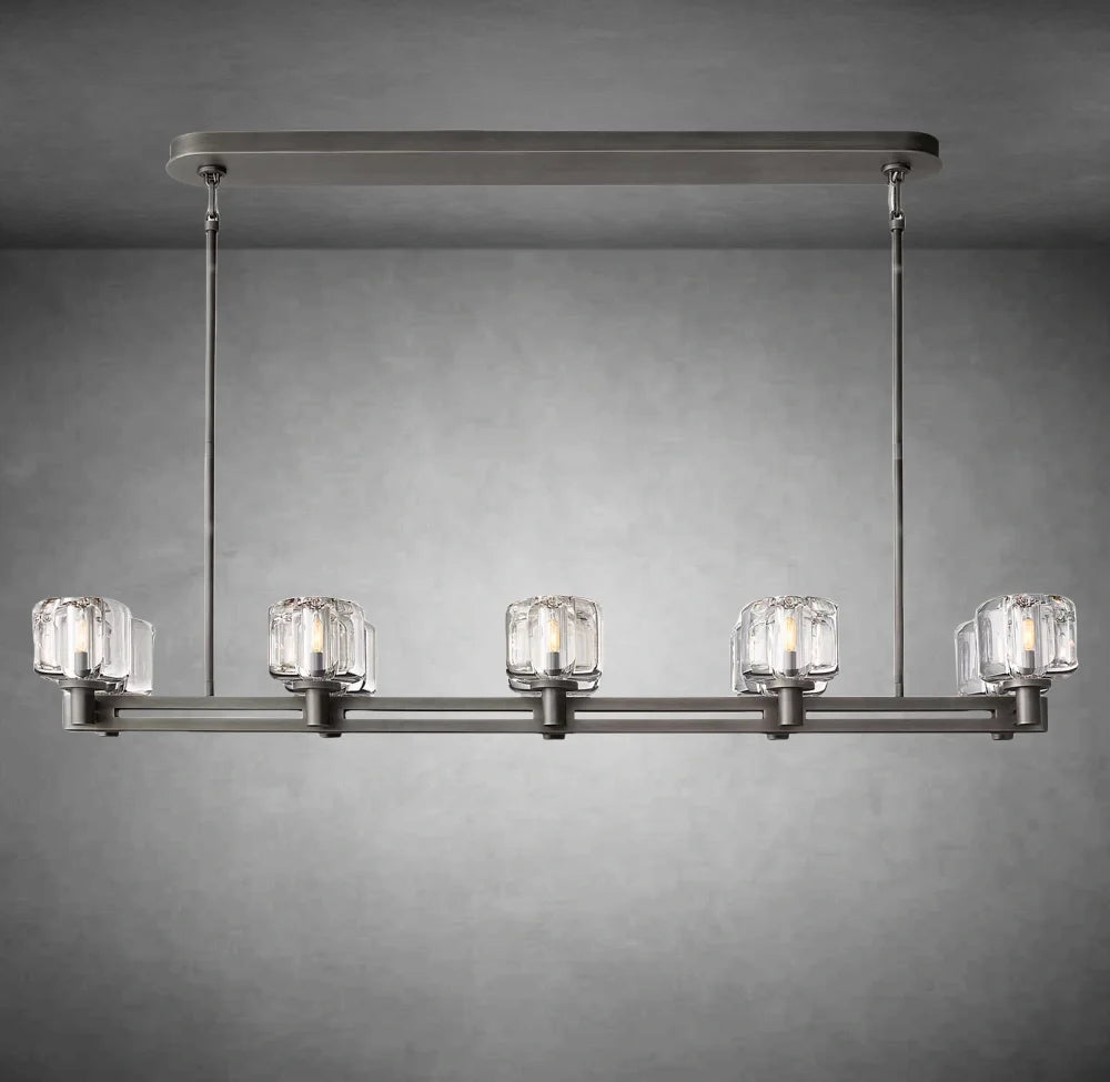 Maelis Double Linear Chandelier 54" for Living Room, Bedroom, Dining Table