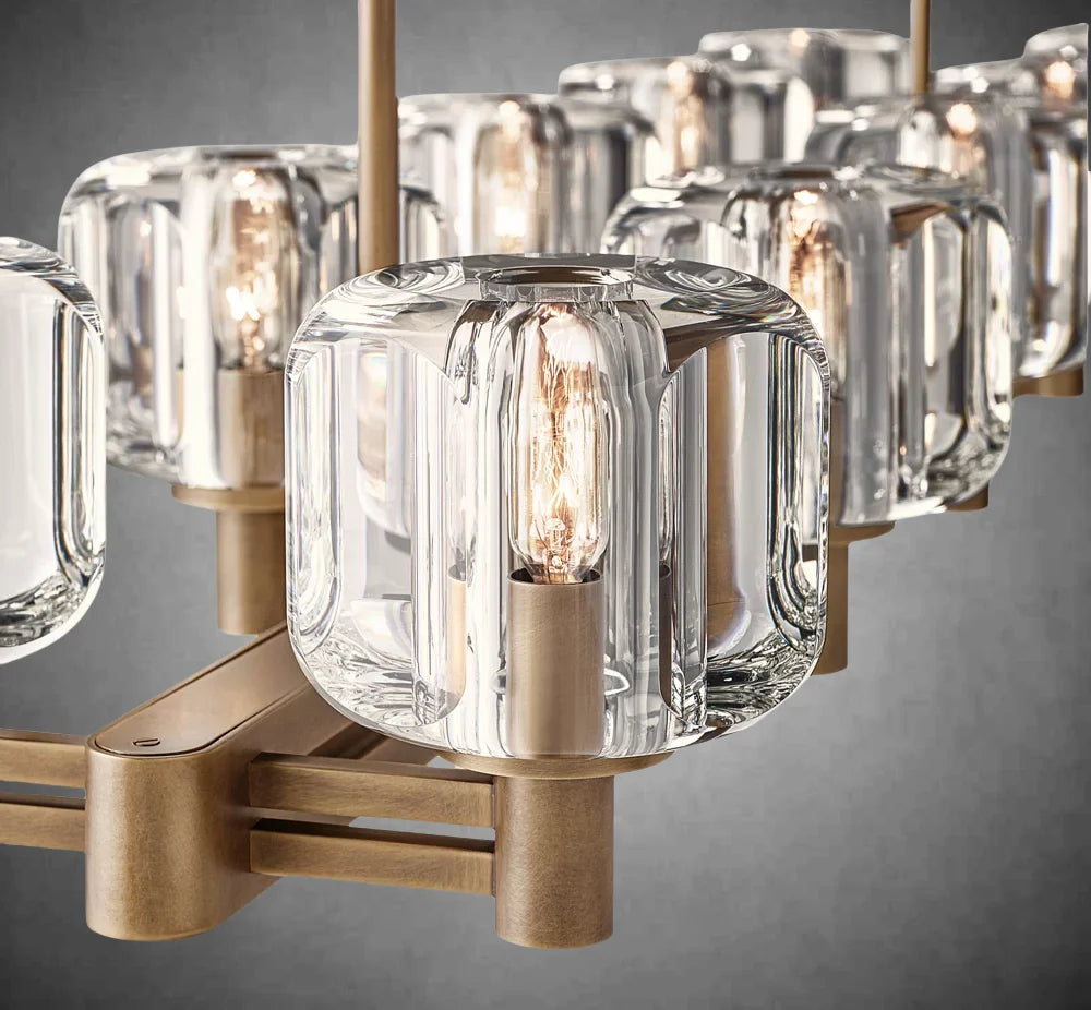 Maelis Double Linear Chandelier 72" for Living Room, Bedroom, Dining Table