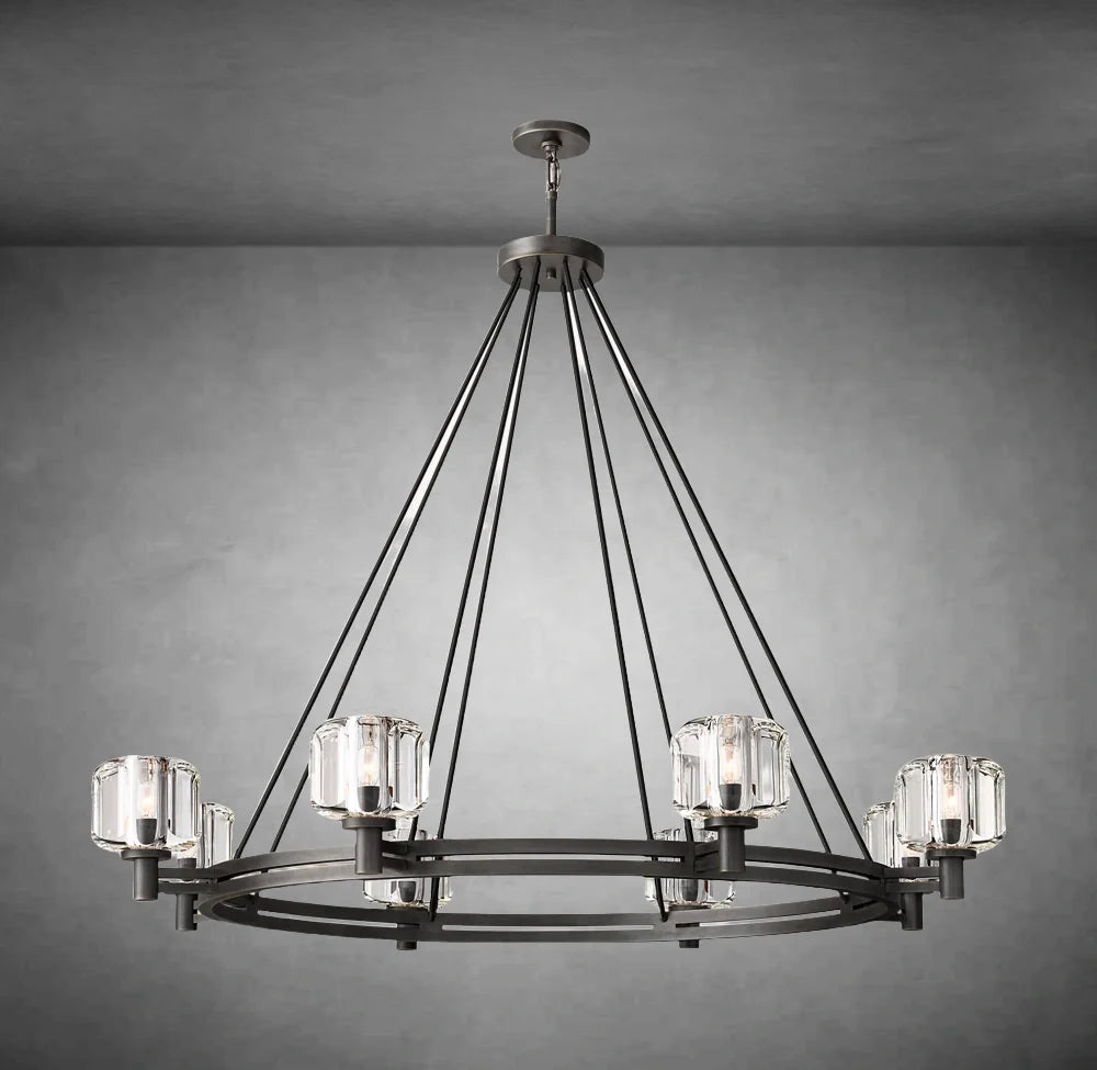 Maelis Round Chandelier 48" for Living Room, Bedroom, Dining Table