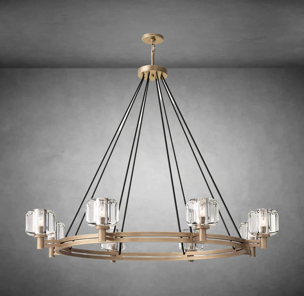 Maelis Round Chandelier 48" for Living Room, Bedroom, Dining Table