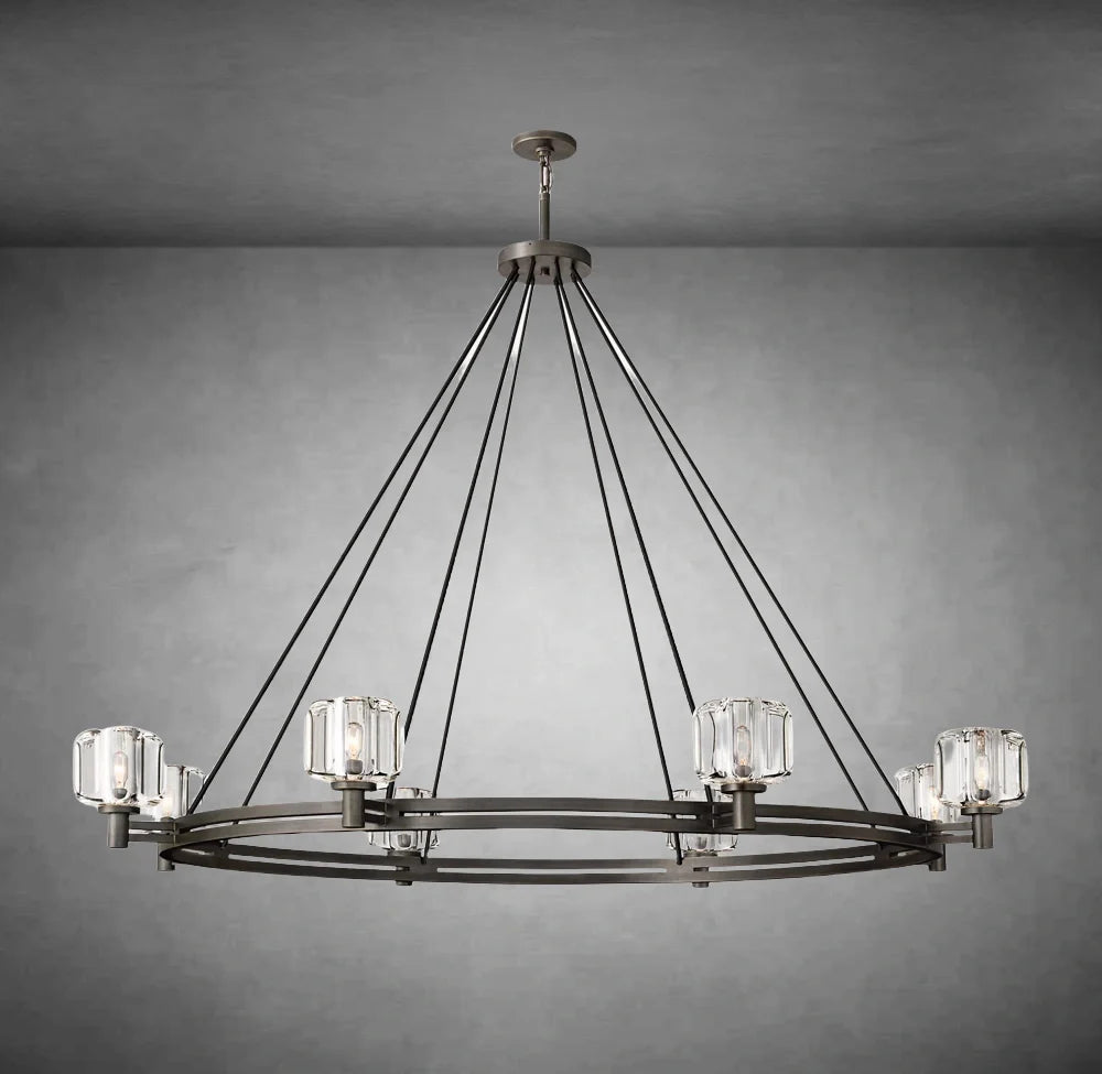 Maelis Round Chandelier 60" for Living Room, Bedroom, Dining Table