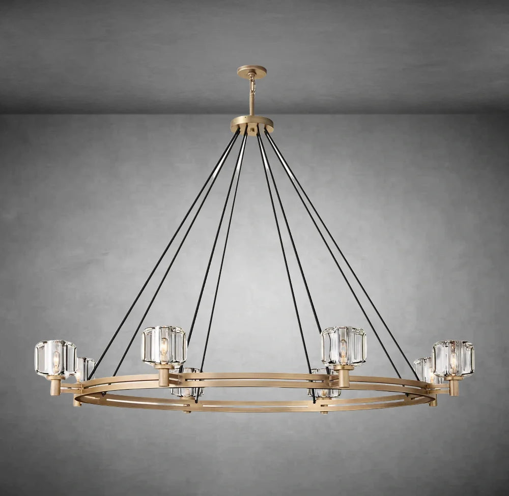 Maelis Round Chandelier 60" for Living Room, Bedroom, Dining Table