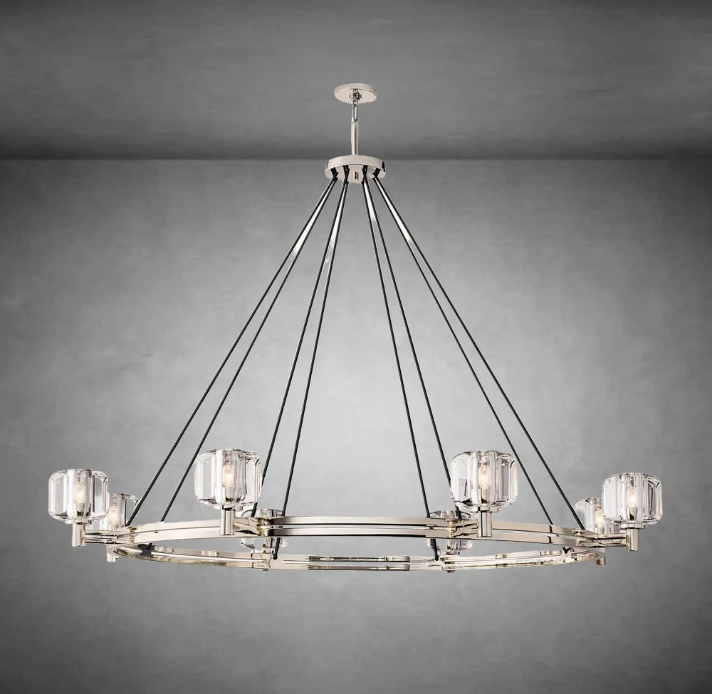 Maelis Round Chandelier 60" for Living Room, Bedroom, Dining Table