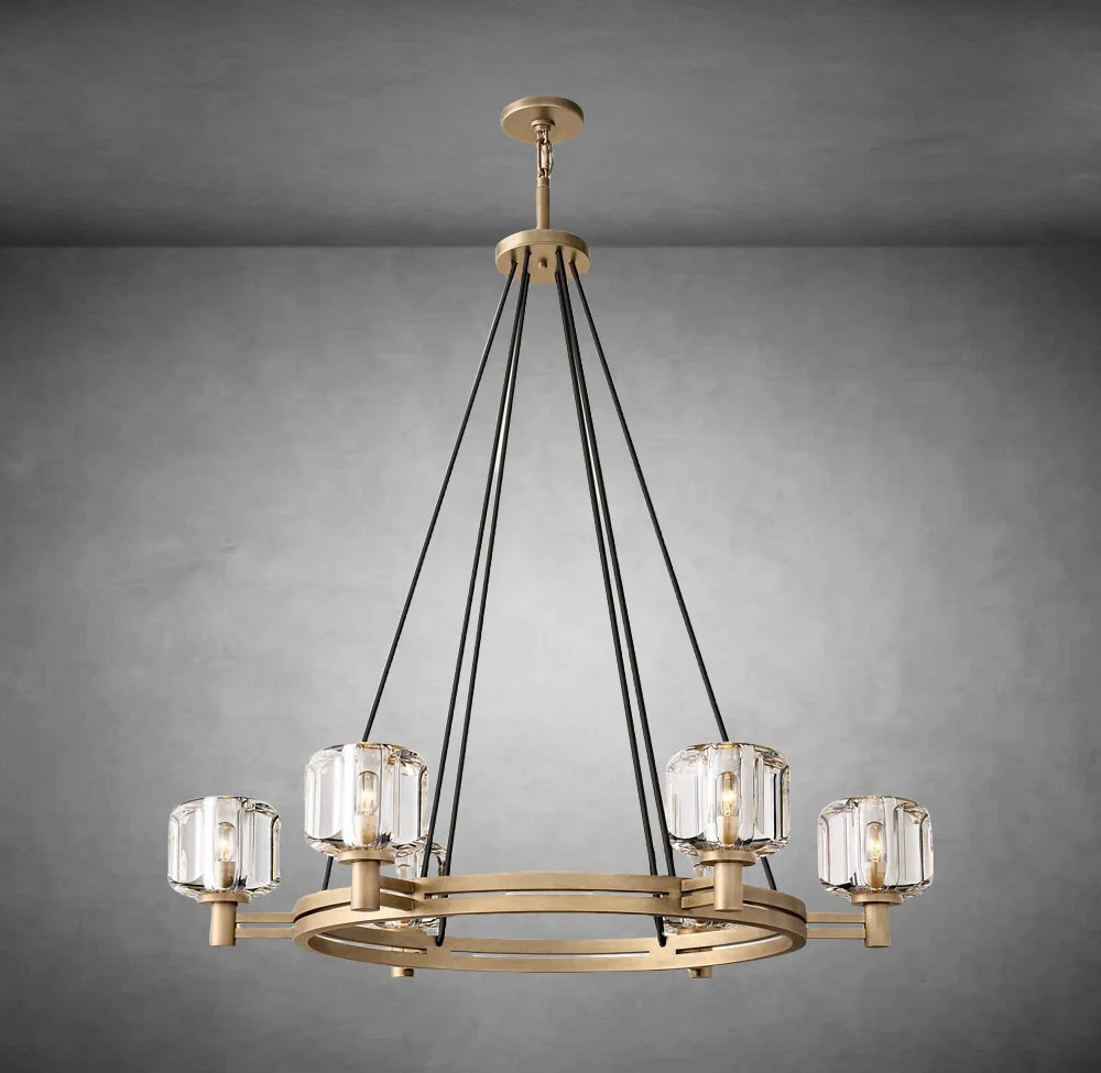 Maelis Round Chandelier 36" for Living Room, Bedroom, Dining Table