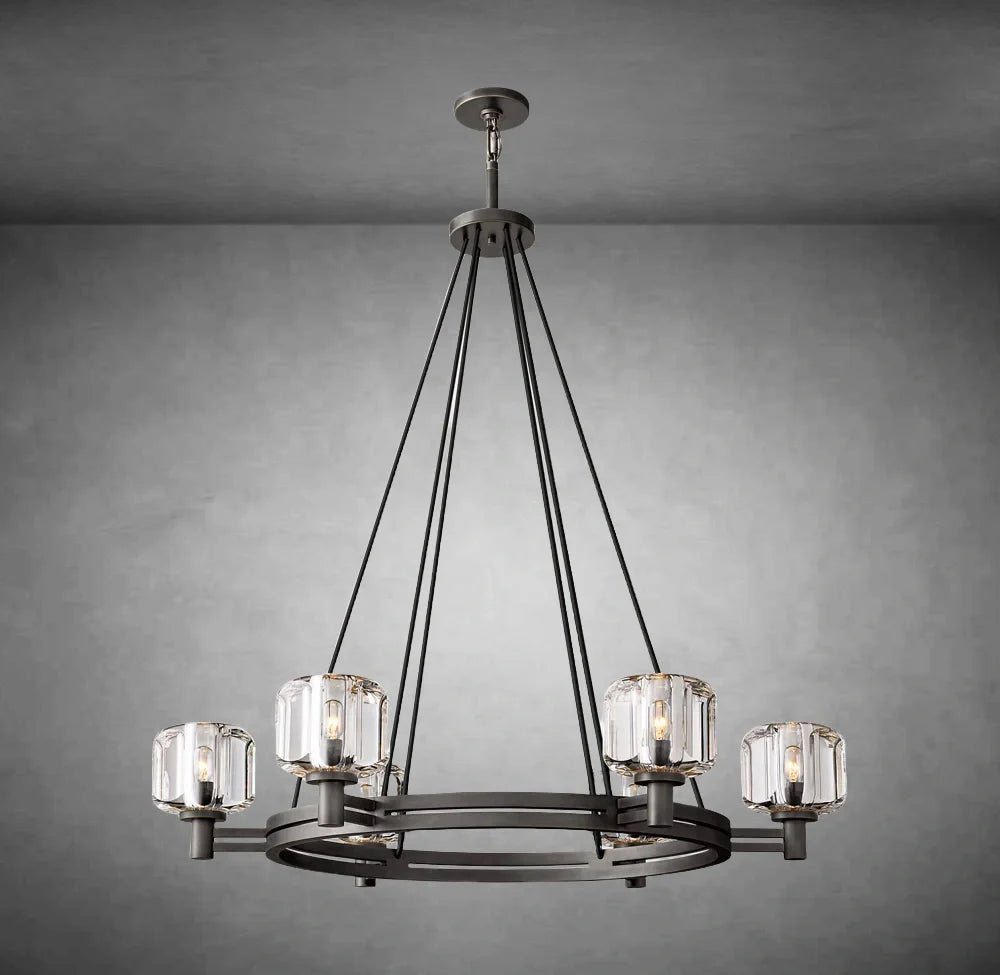 Maelis Round Chandelier 36" for Living Room, Bedroom, Dining Table
