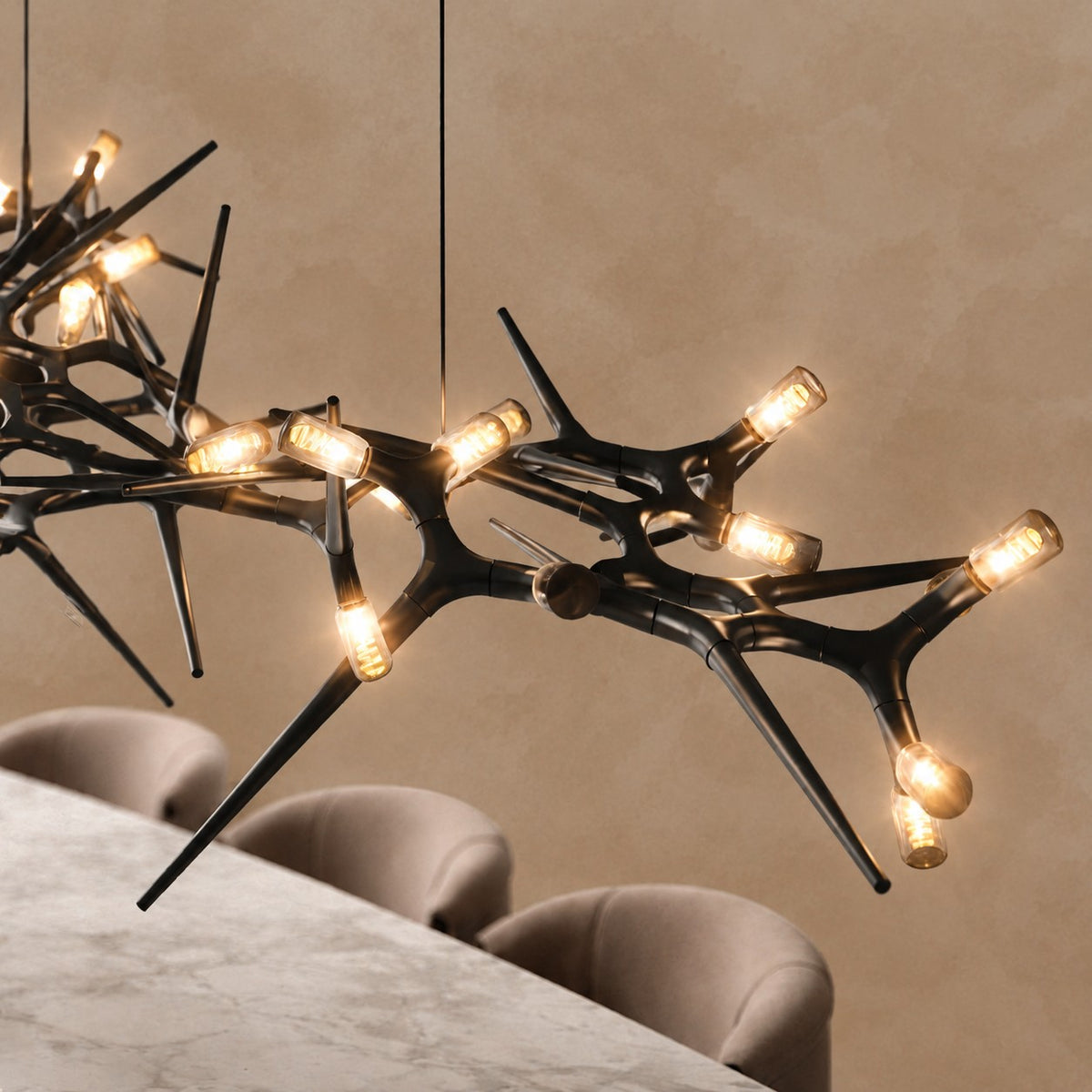 Adjustable Iron Dimmable LED Chandelier 47.2"-177.1"