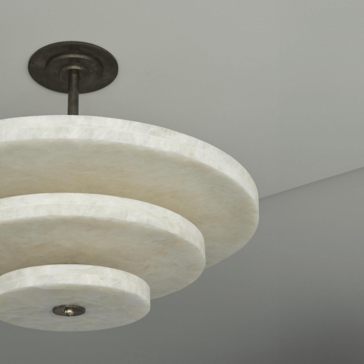 Ice Queen Alabaster Bronze & White LED Chandelier – Elegant 33‑Inch