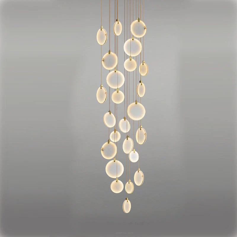 Alabaster Cuboid Dining Room Chandelier,Dining Room Chandelie-chandelier-Merlin Lamps-24-Lights 39"-merlinlamps