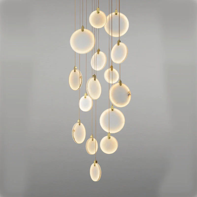 Alabaster Cuboid Dining Room Chandelier,Dining Room Chandelie-chandelier-Merlin Lamps-5-Lights 13"-merlinlamps