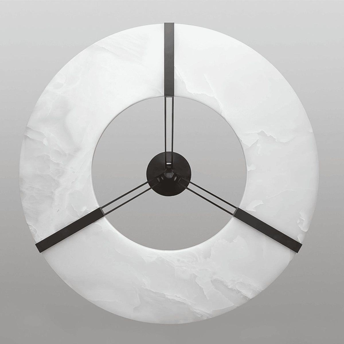 Alabaster Halo Pendant Light – Black & White LED Chandelier