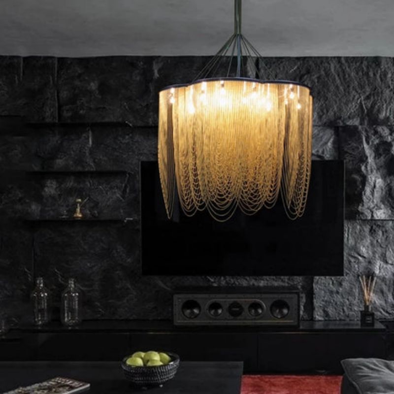 Modern Aluminum Chain Flower Chandelier Lighting