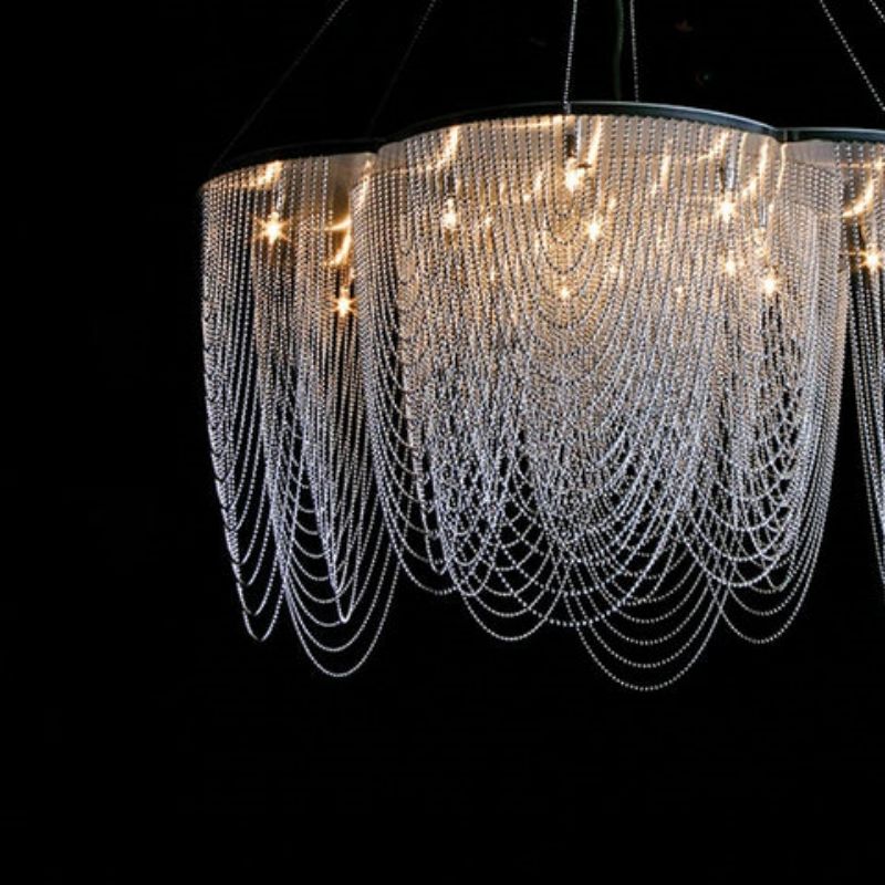 Modern Aluminum Chain Flower Chandelier Lighting