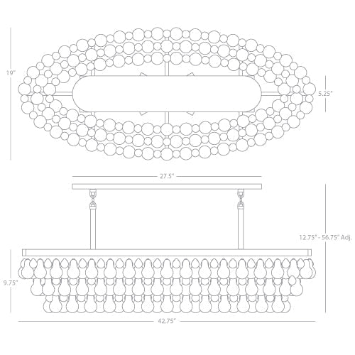 Bolzano Oval Chandelier 42.75''W