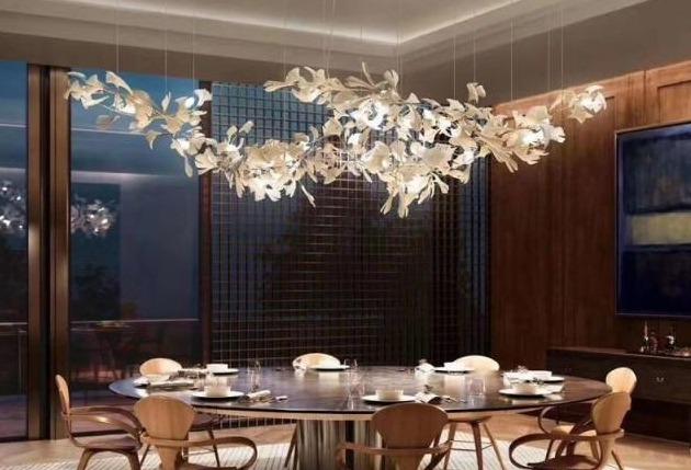 Gliss Luxury Ginkgo Ceramic Branch Chandelier