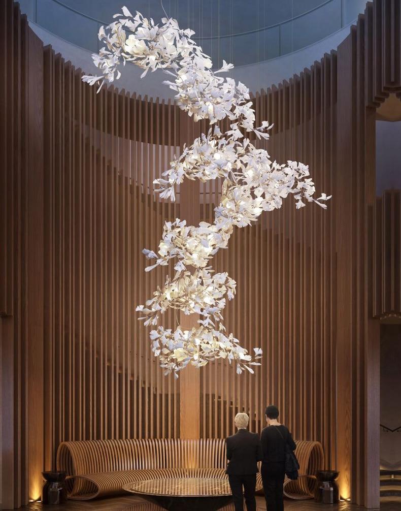 Gliss Luxury Ginkgo Ceramic Branch Chandelier