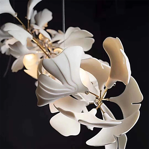 Gliss Luxury Ginkgo Ceramic Branch Chandelier