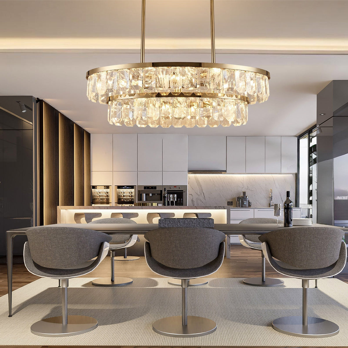 Selene Linear Crystal Chandelier